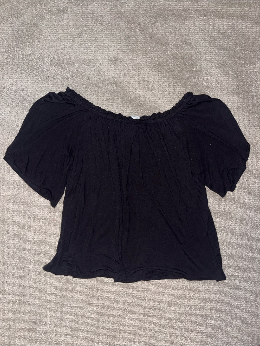 H&M Black Off-Shoulder Peasant Tunic
